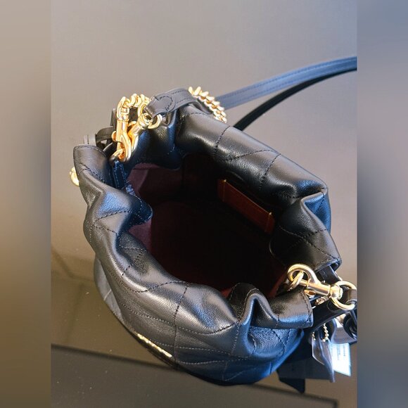 COACH Faye Mini Drawstring Bag With Quilting - Picture 12 of 15